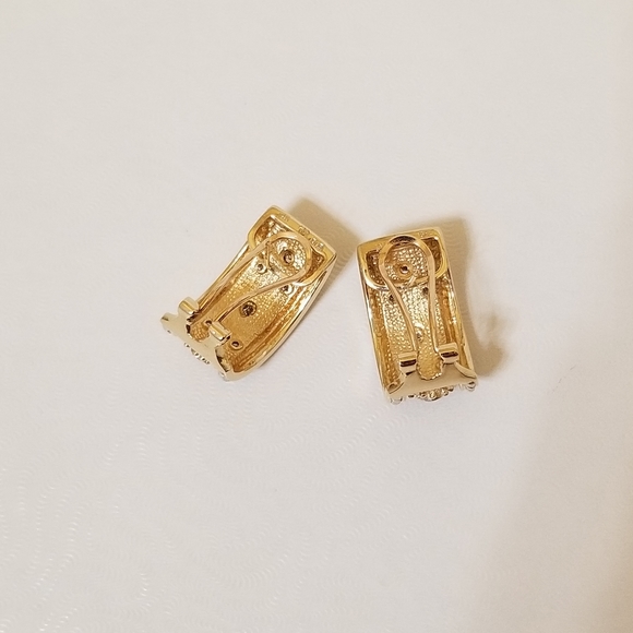 14k Diamond French Clip Hoops Earrings - Picture 5 of 13